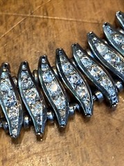 VNTG 1950’S SIGNED ESHA RANDEL CHANNEL SET RHINESTONE ADJ. NECKLACE CHOKER RARE