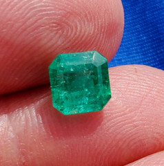 Original EARTH MINED Colombian EMERALD DIAMOND Pendant Deco Halo SOLID 18K GOLD