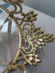 Vintage Pink & Clear Rhinestone PAGEANT CROWN – 5” Inside Diameter, 3 1/8” High