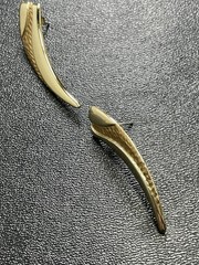 Vintage 1.8” Textured Gold Tone Abstract Drop Earrings
