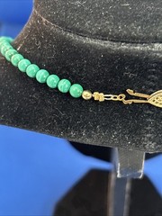 Stunning Green Malachite Egyptian Style Bib Necklace – 15.5 Inches