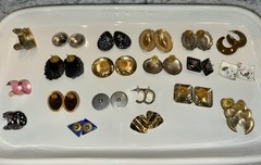 Vintage Earrings Mixed Lot Assorted Styles Multicolor 20 Metal Plastic Enamel