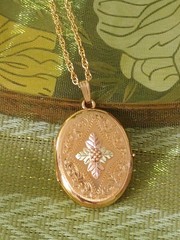 Vintage C. Co. 1/20 12K GF Storybook Locket with 14k GF Chain Stamped