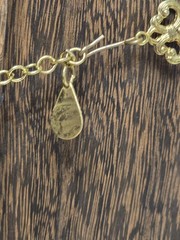 Double Strand Chunky Turquoise Color Blue Bead Necklace Gold Tone Dragon Pendant