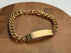 NOS Vintage Speidel 8.25” Gold Tone Herringbone Bracelet USA, Unisex Blank