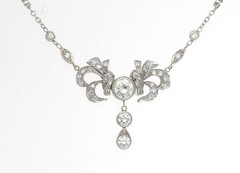 Beautiful Original Antique 3.00 CTW. DIAMONDs 14 K Gold NECKLACE 16′ 9.6 grams