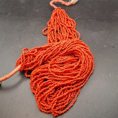 Vintage Red Coral Multi Strand Necklace India Ethnic Silver Coin Clasp Chunky