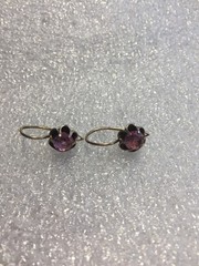 Earrings Vintage Soviet Silver 875 Russian USSR pink corund labr gold plated