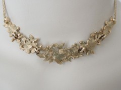 Attwood & Sawyer Collier Necklace Vintage Enamel Rhinestone Gold 39 cm