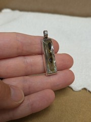 VINTAGE HANDMADE STERLING SILVER & LACE AGATE PENDANT *SEE PICS