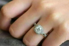 2.45Ct Art Deco Style Round Lab Created Diamond 925 Silver Wedding Ring For Her
