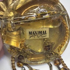 Vintage Maximal Art Watch Parts Collage Large Brooch Pin Steam Punk Unique