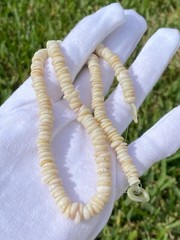 Vintage Hawaiian Puka Shell Bead Necklace 17.75 Inch Graduated up to 8.2mm