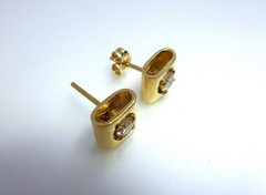 14K Gold Earring Jackets w/ .42 CTW Diamond Stud Earrings • Convertible Enhancer
