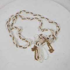 Vintage 1980s Casual Career Beaded Necklace 48 Inch Manual Tie
