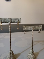 Vintage Silver & Gold Tone Danglers Earrings Beautiful Petite Style L14