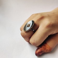 antique 925 silver vintage Victorian art deco handmade black onyx ring best gift