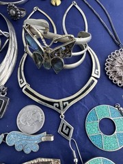 Vintage Jewelry Lot Mexico Alpaca Boho Ethnic Tribal Runway 30 Pc Bracelet Nlace