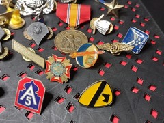 Lot Over 40 Pins Mostly Military Pins Militaria Lot AAB 16