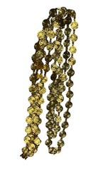Liz Claiborne Signed Vintage 32″ Double Strand Gold Tone Coin Disc Necklace