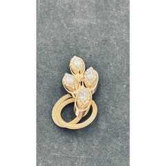 Kramer of New York Vintage Gold Tone Mesh Floral Rhinestone Crystal Brooch Pin