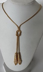 MMA 1994~ Double Snake 24K Plated Egyptian Lariat Necklace~ MOMA