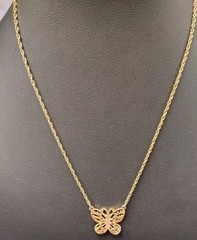 3-piece Gold Tone Lot: 16″ Revlon Necklace 15″ Butterfly Necklace 7″ Bracelet