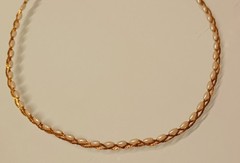 Vintage Medici Classy Gold Tone Twisted Chain Link Rice Pearl Necklace