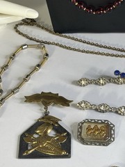 ANTIQUE ESTATE VICTORIAN JEWELRY LOT SOME WEARABLE 925 Czech GLASS Good To Fair