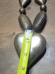 Vintage Puffed Heart Large Metal Necklace Unique