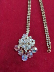 Vintage D&E JULIANA ab rhinestone Crystal cluster 26″ NECKLACE 2″Brooch/Pendant