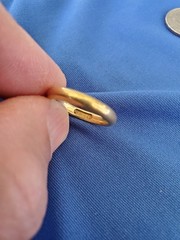 Original 22 KARAT SOLID GOLD Deco Wedding Band Size 7 Anniversary Ring 6.31 Gram