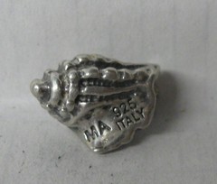 VINTAGE CONCH SHELL STERLING SILVER MICHAEL ANTHONY CHARM PENDANT SIGNED SLIDE