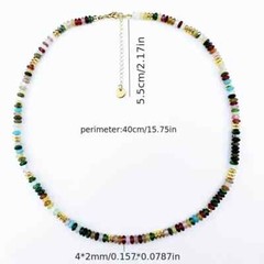 Boho Colorful Natural Stone Beaded Necklace Handcrafted Ethnic Jewelry Gift New