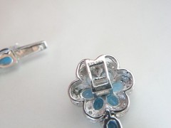 Vintage Sterling Silver 925 Natural Heated London Blue Topaz Tennis Bracelet