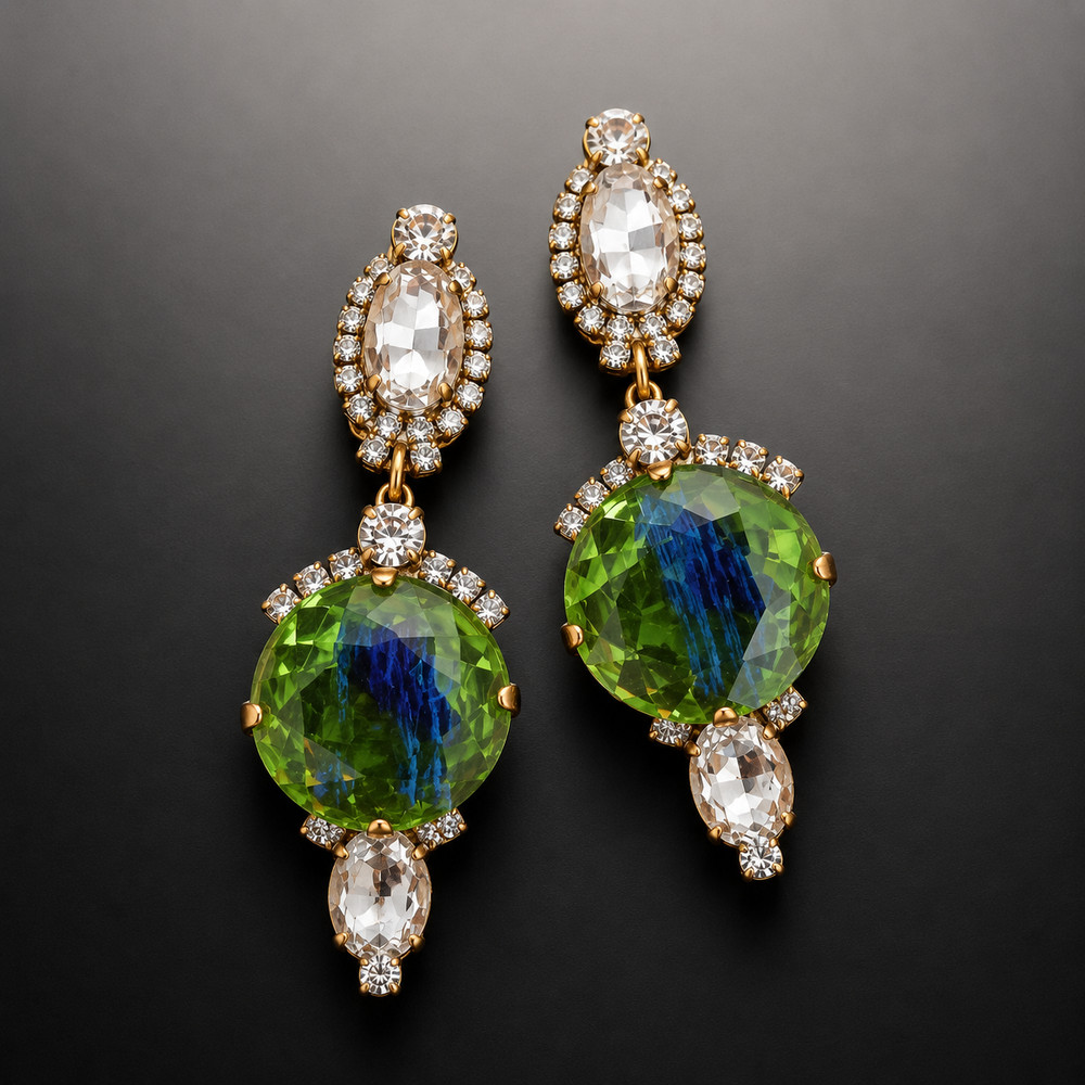 Luxury Rhinestone Long Dangling Clip-On Earrings – FREE SHIPPING