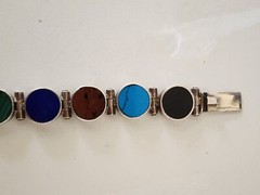 Sterling Silver Mexico Tri-195 Multi-Stone Bracelet