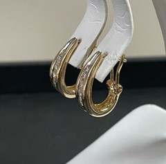 Beautiful 14kt Yellow Gold & .75cttw Diamond Snap Back 20mm Earrings