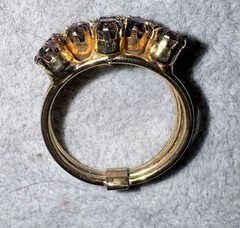 Vintage Style Gold-Tone Multi-Stone Purple Crystal Crown Cocktail Ring