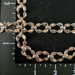 Vintage Link Necklace Bracelet Set Silver Tone 19.5″ 7″