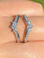 14K White Gold Over 2Ct Lab Created Round Diamond Wrap Enhancer Wedding Her Ring
