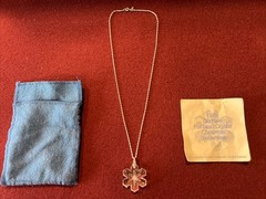 GORHAM CRYSTAL 1976 SNOWFLAKE PENDANT/ORNAMENT CHRISTMAS WITH COA