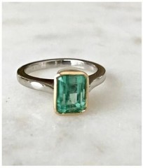 3.50 Ct Natural Emerald Art Deco Vintage Engagement Ring 925 Sterling Silver