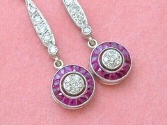 Art Deco Vintage Style 2.30Ct Lab Created Diamond Engagement 925 Silver Earring