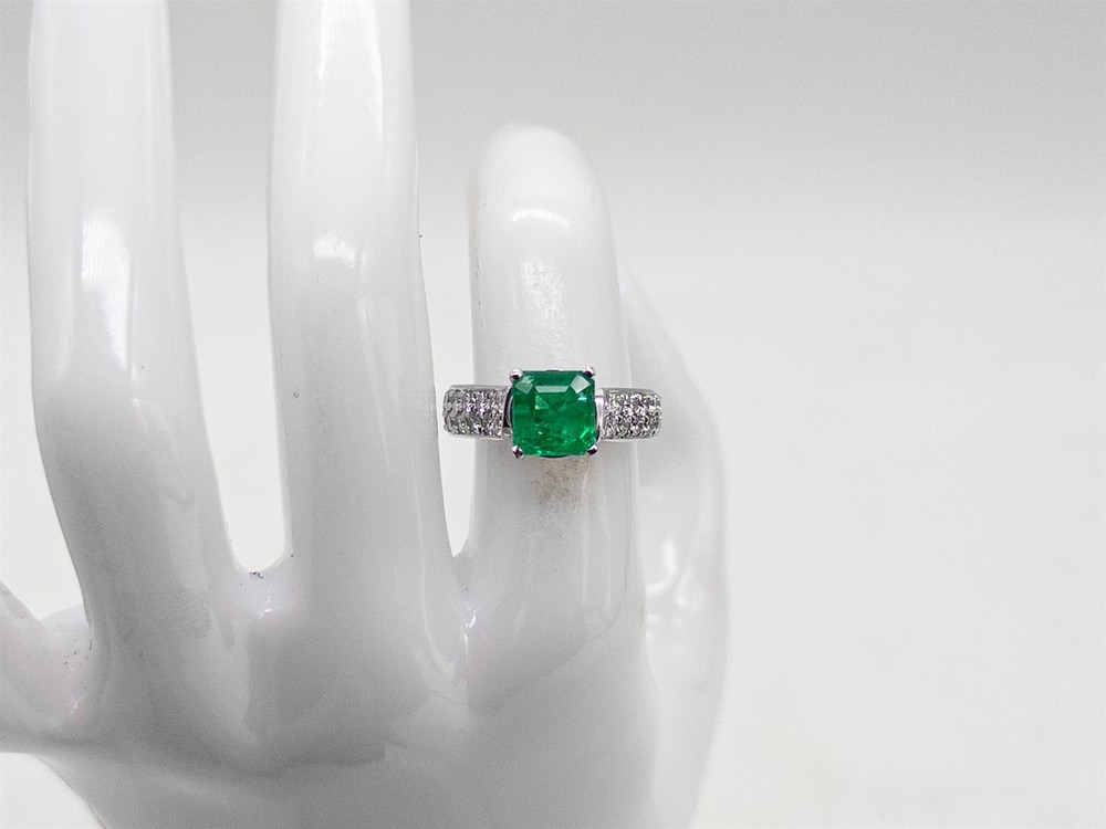 RARE Signed $10,000 3.50ct AAA+++ Colombian Emerald Diamond Platinum Ring 10g