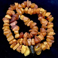 Vintage Baltic Amber Necklace 15.5” Choker Natural Raw Freeform Amber Beads