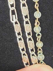 Vtg Art Deco Paper Clip Necklace 3 Strand Long Silver Layered Necklace Beauty