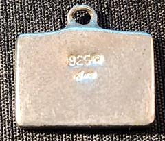 Vintage Sterling Silver JEWELED VISA CARD Charm for a Bracelet, 2.46g, 1/2 in