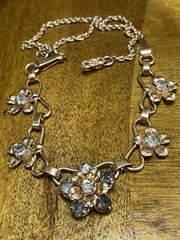 Vintage Barclay 1/20 12kt G. F. Floral Rhinestone Necklace