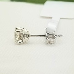 14K Round Cut Diamond Stud Earrings-WhiteGold-Classic Style-0.66CT-Vintage